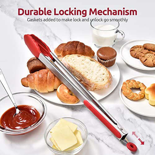 Kitchen Tong for Cooking (Red / 16 inch)