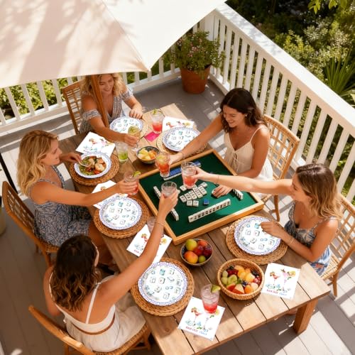 50pcs Mahjong Paper Plates and Napkins Party Supplies