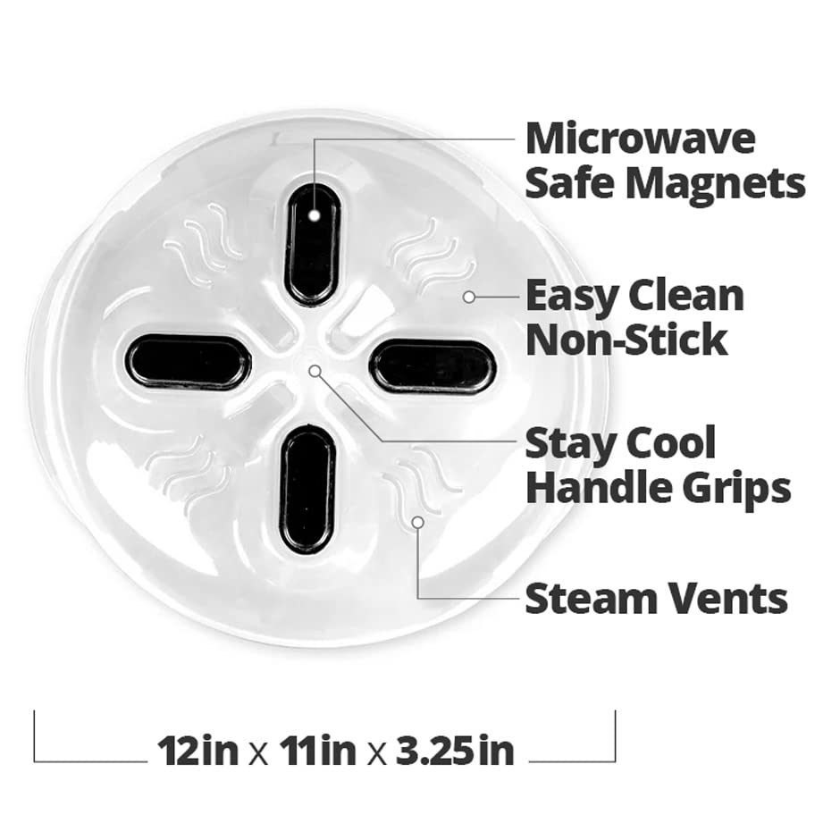 Magnetic Microwave Splatter Cover for Food (Black)