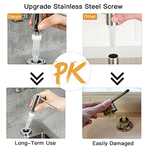 Soap Dispenser for Kitchen Sink Polished Chrome GAPPO Stainless Steel Countertop Pump Hand Lotion Built in Bottlend Lotion Built in Bottle (Polished Chrome)