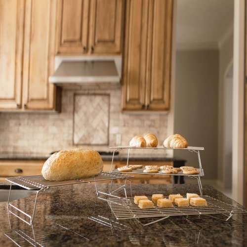 4 Tier Stackable Cooling Rack Space Saving Baking Set (15’’ x 10’’ 4-Tier)