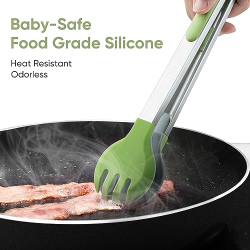12 Inch Cooking Tongs (Green, 12 Inch)