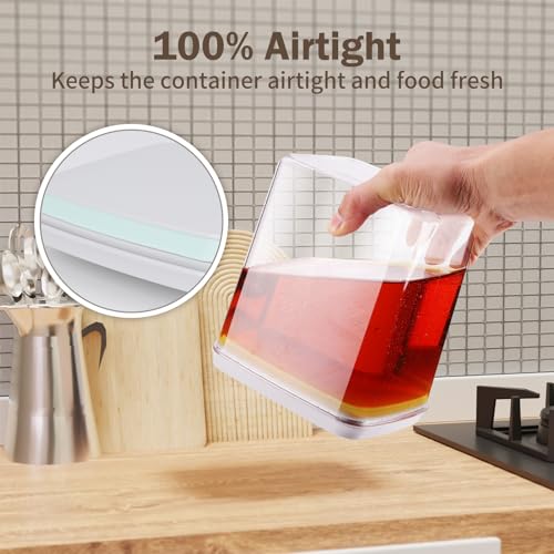 8 Pcs Pop Food Storage Containers Airtight Food Storage Containers Set with Lids Kitchen Pantry Organization and Storage (gray, 8 Pcs)
