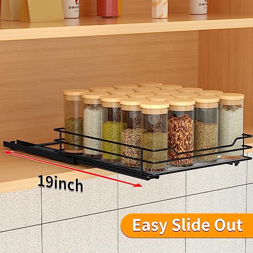 Pull Out Spice Rack Organizer for Cabinet (1 Tier,8.5''Wx10.5''Dx2.5''H)