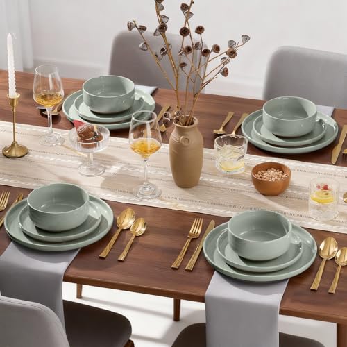 Plates and Bowls Sets (Sage Green / Service for 4)