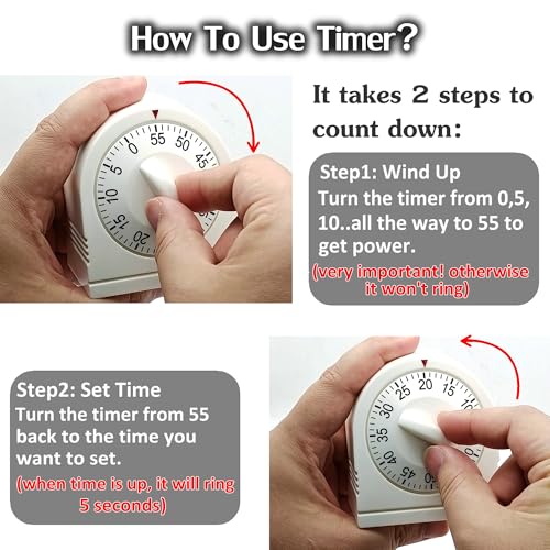 60 Minute Wind Up Timer (2 Pack)