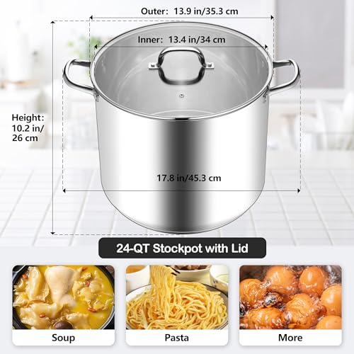 Stainless Steel Stock Pot (24 Quarts)