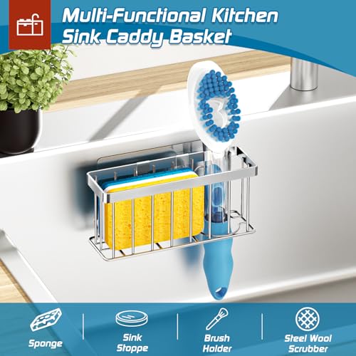 Sponge Holder for Kitchen Sink (Silver)