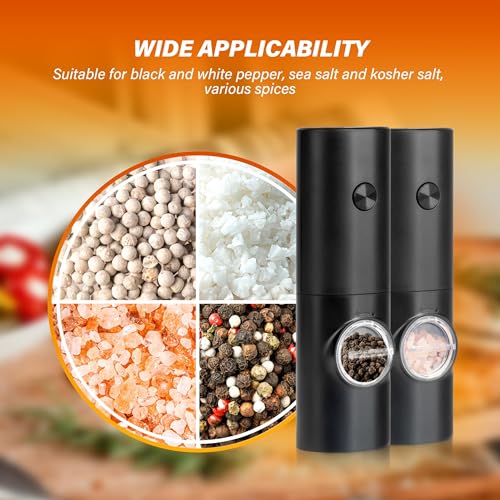 Electric Salt and Pepper Grinder Set (2 Pack)