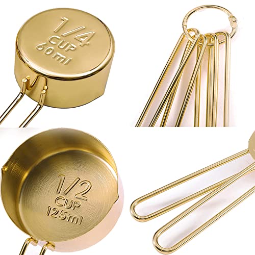Gold Measuring Cups and Spoons Set (Gold)