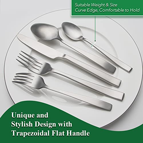 40 Piece Silverware Set Service for 8 (Matte Finish Silver)