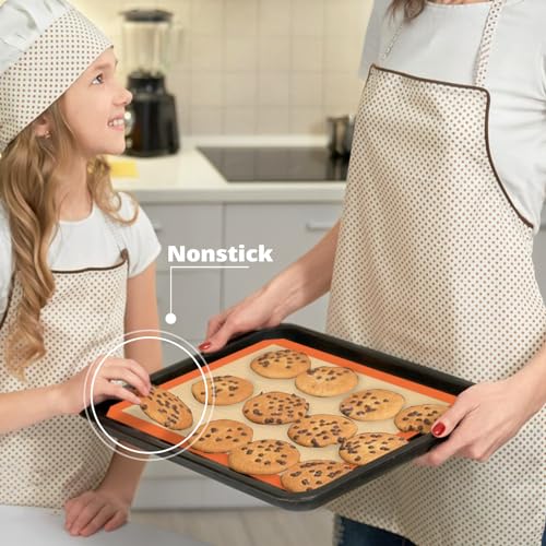 Silicone Baking Mat Set of 3 (Orange / 3 Pieces (2 Half and 1 Quarter Sheets))