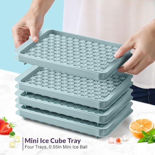 0.55in Pebble Ice Tray (Blue (104 Grid, 0.55in) / 4 Pack Set)