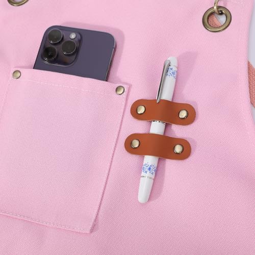 Chef Aprons for Men Women with Oversized Pockets (Light Pink)