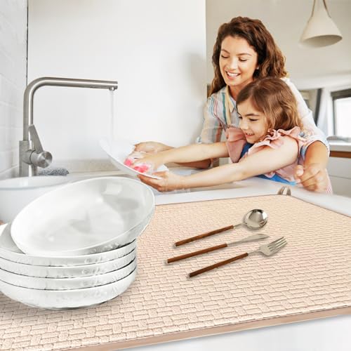 2 Pack XXL Large Microfiber Dish Drying Mat
