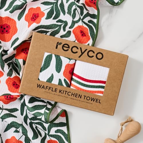 Waffle Kitchen Towel Set of 2 (Poppy Waves)