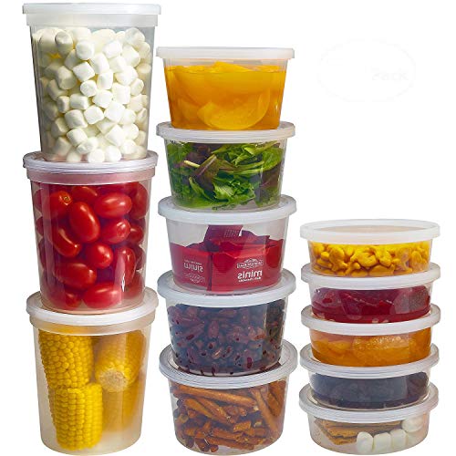Food Storage Containers with Lids 8oz (70 Sets - Mixed sizes)