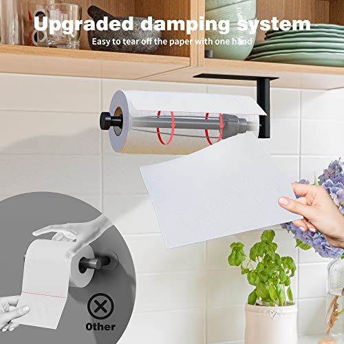 Under Cabinet Wall Mount Paper Towel Holder (Black R)