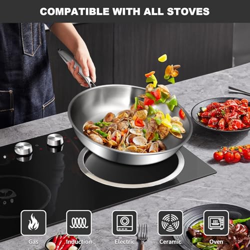 Tri Ply Stainless Steel Frying Pans Set