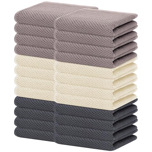 100% Cotton Waffle Weave Kitchen Dish Towels 24 (Mixed Color / 13 X 28 - 24 Pack)