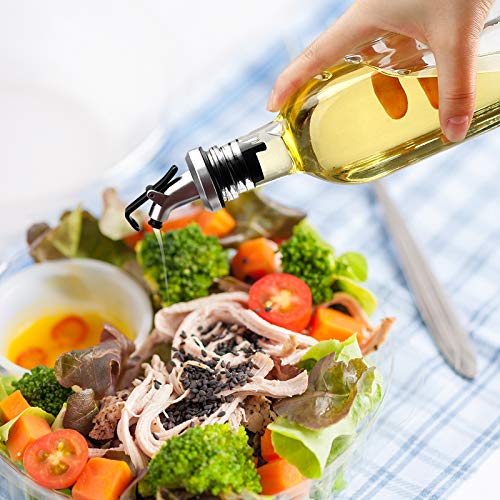 4 Pack 17oz Olive Oil Dispenser Bottles Clear Glass with Pourers