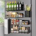 Magnetic Spice Rack for Refrigerator (Black / 6 Pack)