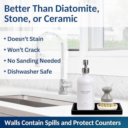 Countertop & Vanity Silicone Tray (Black / 2 PC Small - 7")
