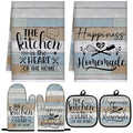 6 Pcs Farmhouse Kitchen Decor Accessories Set (Brown Green / Kitchen)