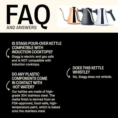 Stagg Gooseneck Pour Over Kettle for Coffee & Tea (Matte Black)