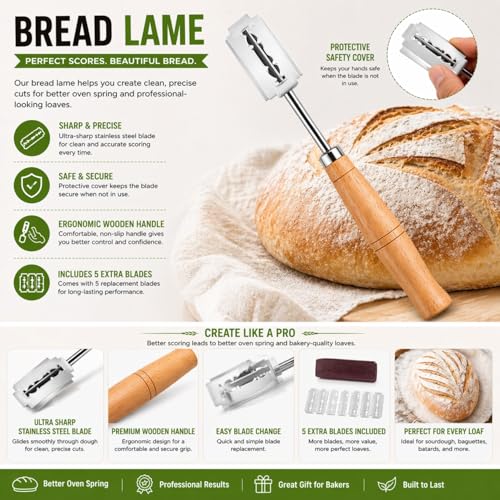 Sourdough Bread Baking Tool Set with Danish Dough Whisk