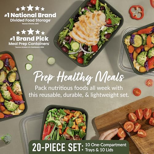Prep Meal Prep Containers with Lids (Khaki Green)
