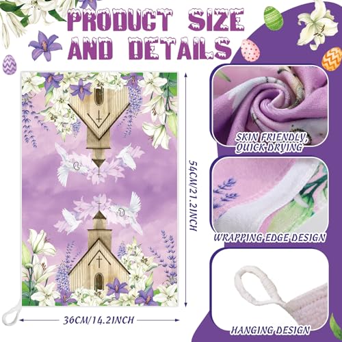 12 Pcs Easter Kitchen Accessories Set Easter He is Risen Oven Mitts Pot Holders Kitchen Towels Christian Religious Decorations for Home Accessories (Cross)