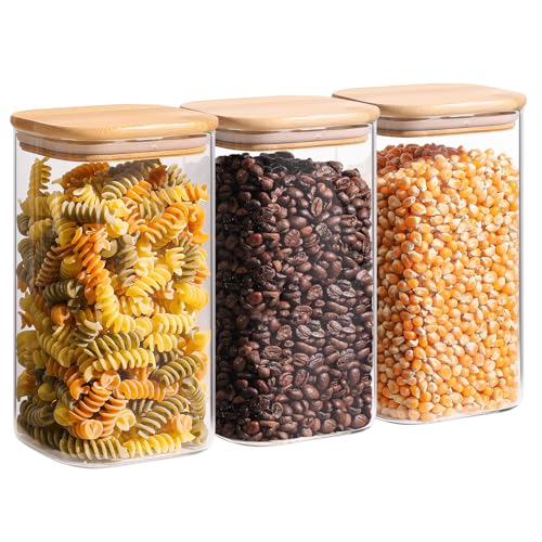 Glass Storage Containers with Lids 1.4 Qt (1.4 qt x 3)