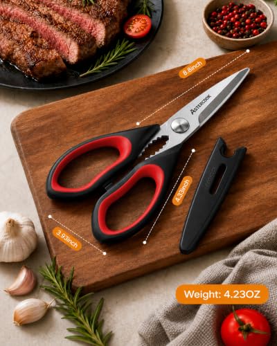 Kitchen Scissors (Black Assorted - Gray/Red/Orange)