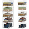 5 Tier Stackable Closet Storage Shelves (White / 5-Tier)