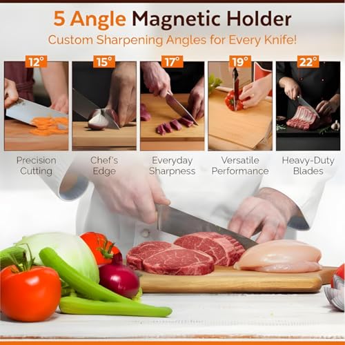 High Carbon Stainless Steel Rolling Knife Sharpener with 400 (Bronze)