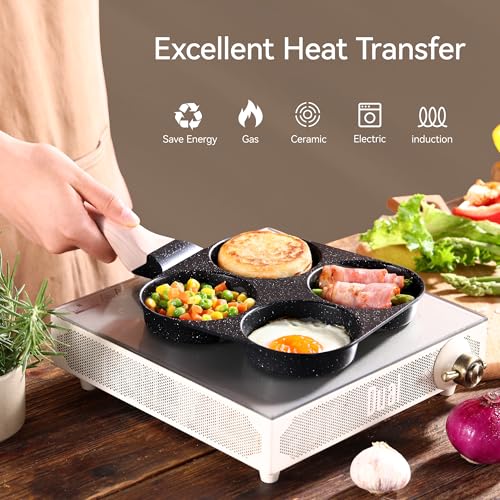 4 Cup Nonstick Granite Egg Pan (Black / 7")