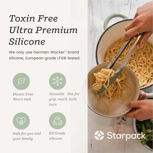 Starpack Get a Grip Silicone Kitchen Tongs (9" Single / Sage Green)