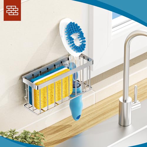 Sponge Holder for Kitchen Sink (Silver)