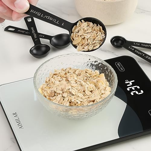 Stainless Steel Measuring Spoons Set of 5 (Black)