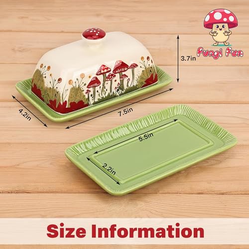 Ceramic Butter Dish with Lids (['White', 'Red', 'Green'] / Standard)
