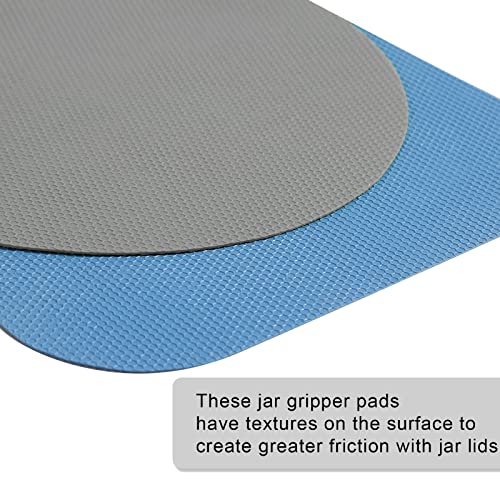 4pcs Jar Opener Gripper Pad for Seniors with Weak Hands (Light blue square shape+gray round shape)