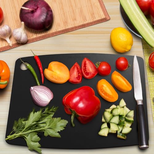 Dishwasher Safe Cutting Boards for Kitchen (Black Slate / 18"L x 12"W)