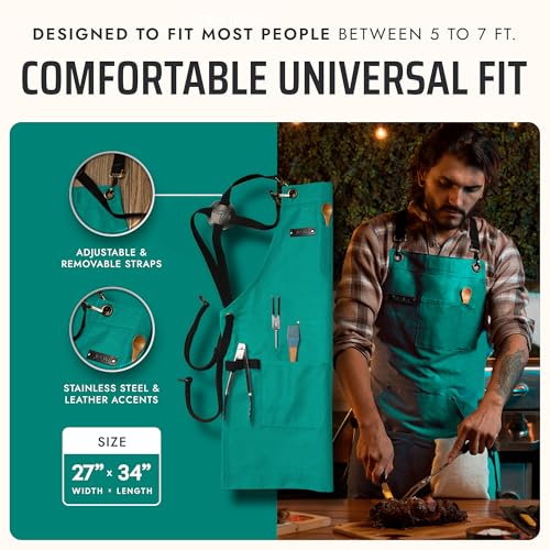 Chef & BBQ Apron with Pockets (Forest Green)