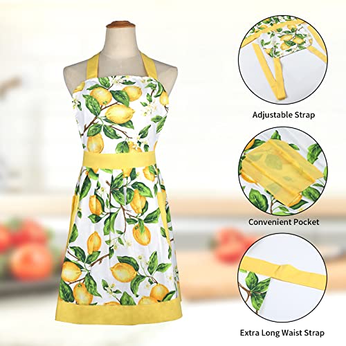 Thick Lemon Cotton Apron (Yellow-elegant)