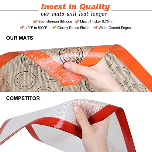 Best German Silicone Baking Mat (Half Sheet Macaron Baking Mat (Set of 2) / 11.625 x 16.5 inches (LxW) *2)