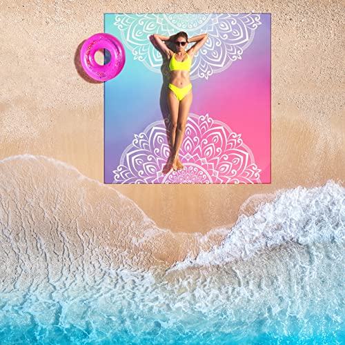 Waterproof Sandproof Beach Blanket Mat for 1 (120" X 108"（1~8 person） / Beautiful Pattern)