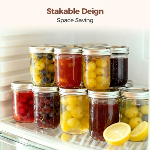 8 oz Mason Jars (8 fl oz x 6 - Regular Mouth)