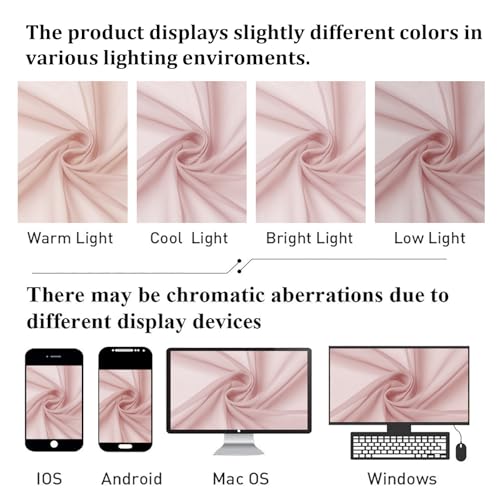 Blush Pink Sheer Curtains 84 Inches Long 2 Pcs (Blush Pink / 59"W x 84"L (Pack of 2))