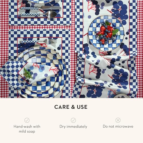 Enamel Dinner Plate (Royal Check / 4 Plates)